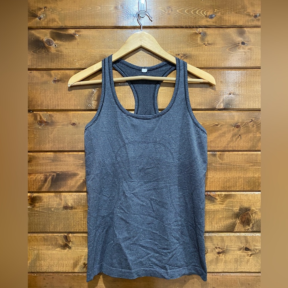 Lululemon Grey Striped Swiftly Tech Racerback - image 1